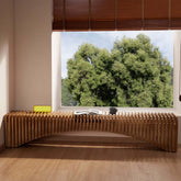 Artistic Accordion-Style Bench in Eco-Friendly Wood